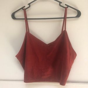 💃🏻SUEDE BURGUNDY CROP TOP💃🏻